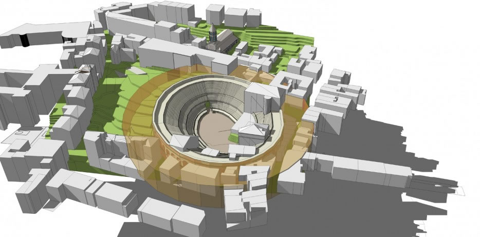 simulation 3D de l'amphithéatre in situ